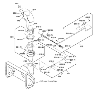 Discharge Chute Group Diagram and Parts List for 1696050-LP25936-726E 2011 Briggs and Stratton Snow Blower
